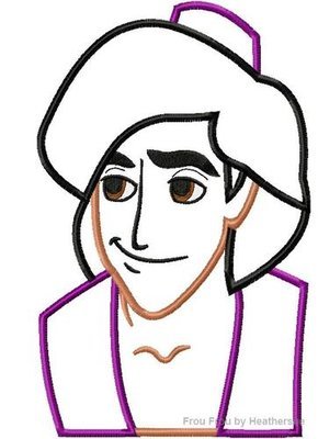 A Lad In a purple hat Prince Machine Applique Embroidery Design, multiple sizes including 4x4
