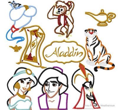 A Lad In NINE Design SET Machine Applique Embroidery Designs, including 4 inch