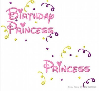Birthday Princess and Princess Mister and Miss Mouse, TWO Machine Embroidery Designs, Multiple Sizes, including 4 inch