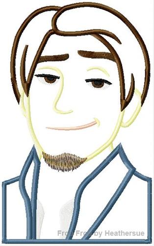 Finn from Punzel Head and Shoulders Prince Machine Applique Embroidery Design, multiple sizes, including 4 inch