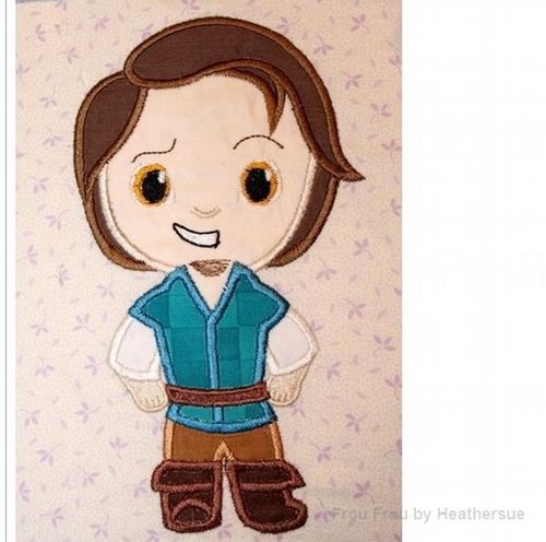Finn from Punzel Little Cutie Prince Machine Applique Embroidery Design, multiple sizes, including 4 inch