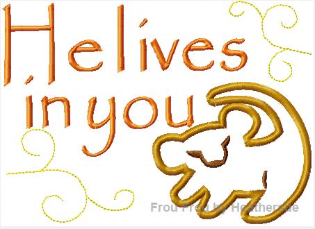 Baby Lion Symbol He Lives in You Machine Applique Embroidery Design, Mutliple Sizes including 4 inch