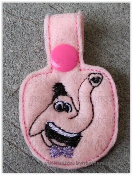 Bang Bang In Out Key Fob, short and long tab, velcro or snaps, THREE SIZES in the hoop Machine Applique Embroidery Design- 4", 7", and 10"
