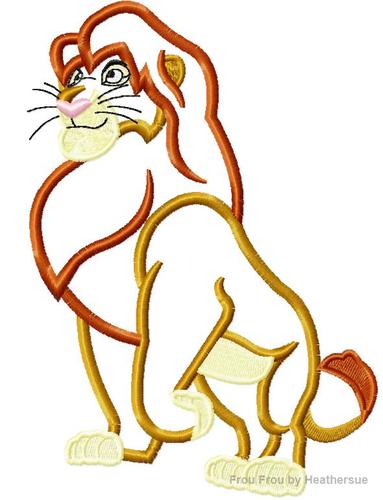 Adult Lion Machine Applique Embroidery Design, Mutliple Sizes including 4 inch