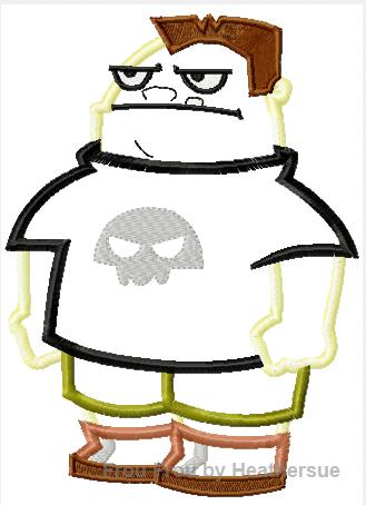 Bufert Full Body Machine Applique Embroidery Design, Multiple sizes including 4 inch