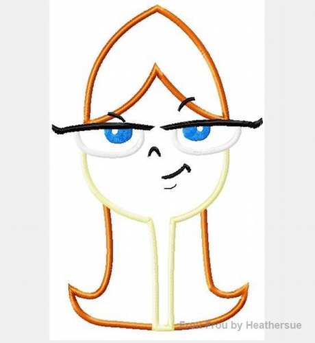Candy Head Machine Applique Embroidery Design, Multiple sizes including 4 inch