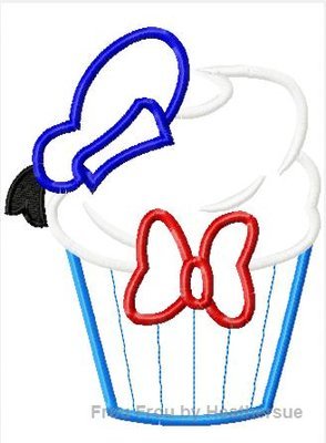Duck Cupcake Machine Applique Embroidery Design, Multiple sizes including 4 inch
