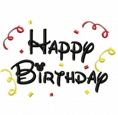 Happy Birthday Mister Miss Mouse Machine Applique Embroidery Design, multiple sizes, including 4 INCH HOOP