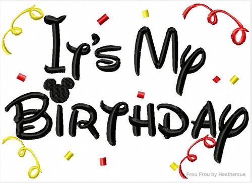It's My Birthday Mister Miss Mouse Machine Applique Embroidery Design, multiple sizes, including 4 INCH HOOP