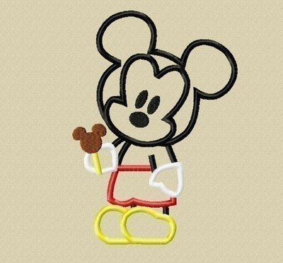 Mister Mouse Cutie with Ice Cream Bar Applique Machine Embroidery Design- Multiple Sizes NOW INCLUDING 4 INCH