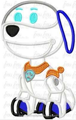 Robot Paw Puppy Dog Machine Applique Embroidery Design, multiple sizes, including 3