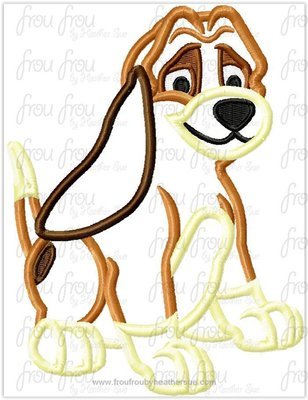 Cop Hound Dog Machine Applique Embroidery Design, Multiple Sizes, including 4"-16"