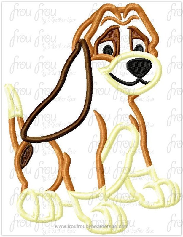 Cop Hound Dog  Machine Applique Embroidery Design, Multiple Sizes, including 4"-16"