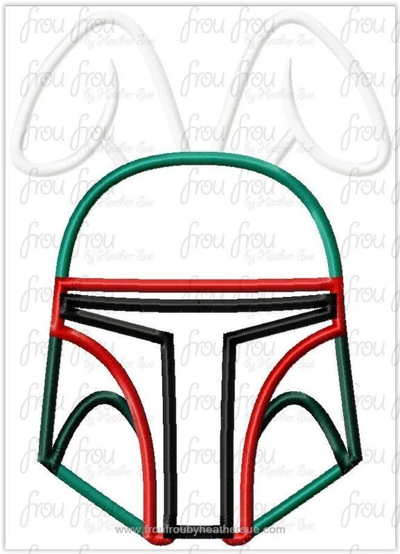 Bubba Feet Space Wars with Easter Bunny Ears Machine Embroidery Design, Multiple Sizes, including 4&quot;-16&quot;