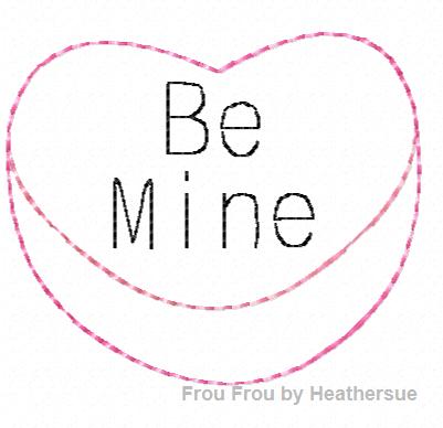 Clippie Be Mine Valentine's Day Machine Embroidery In The Hoop Project 1, 1.5, 2, and 3 inch