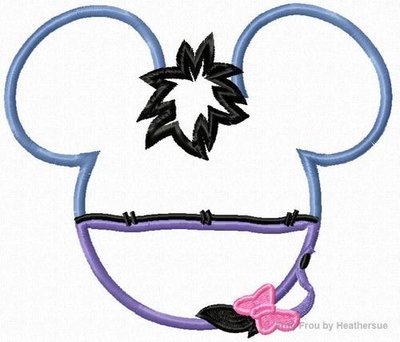 Donkey P0oh Mister Mouse Head Machine Applique Embroidery Design, Multiple sizes including 4 inch