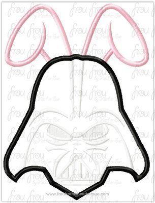 Dark Fader Space Wars with Easter Bunny Ears Machine Embroidery Design, Multiple Sizes, including 4