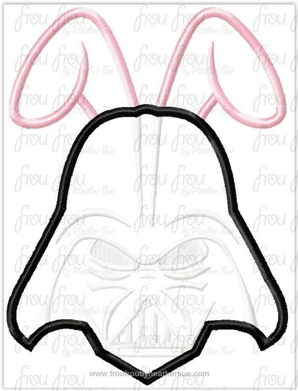 Dark Fader Space Wars with Easter Bunny Ears Machine Embroidery Design, Multiple Sizes, including 4&quot;-16&quot;