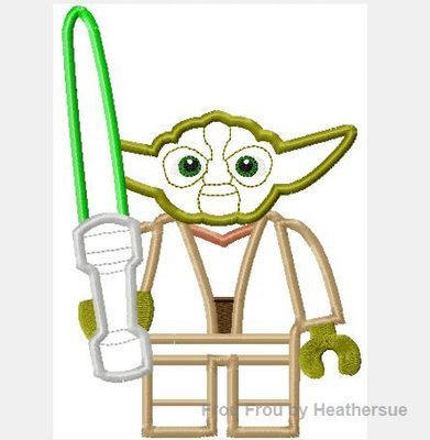Yoduh Leego Toy Space Wars Machine Applique Embroidery Design Multiple Sizes, including 4 inch