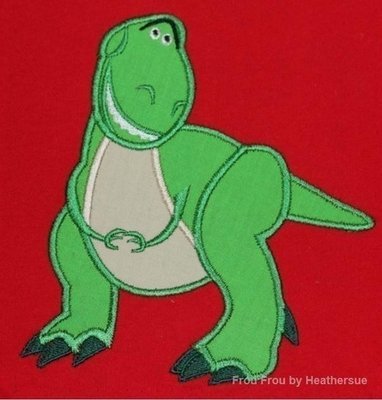 T-Rex Toy Dinosaur Machine Applique Embroidery Design, Multiple sizes including 4 inch