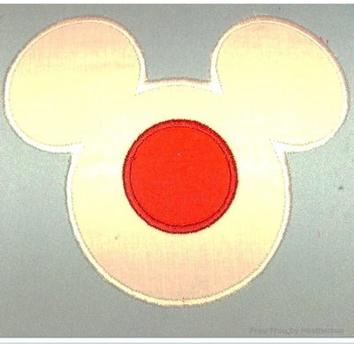 Japan Flag Mister Mouse Head Machine Applique Embroidery Design, multiple sizes, including 4 inch