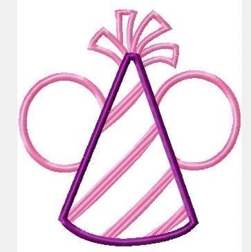 Mister and Miss Mouse Party Hat Birthday Machine Embroidery Design, Multiple Sizes, including 4 INCH HOOP
