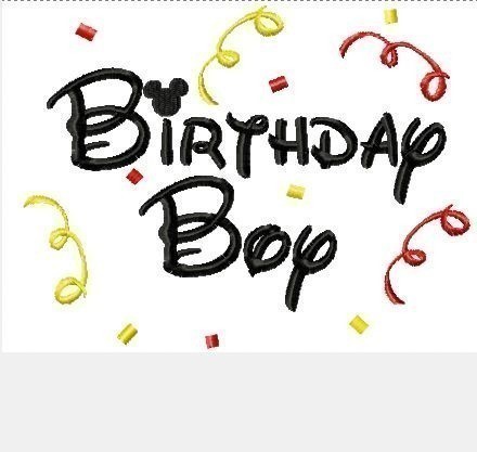 Mister Mouse Birthday Boy Machine Applique Embroidery Design, multiple sizes, including 4 INCH HOOP
