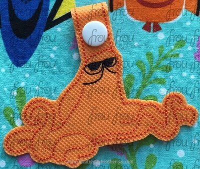 Henry Octopus Key Fob short and long tab, velcro or snaps, THREE SIZES in the hoop Machine Applique Embroidery Design- 4