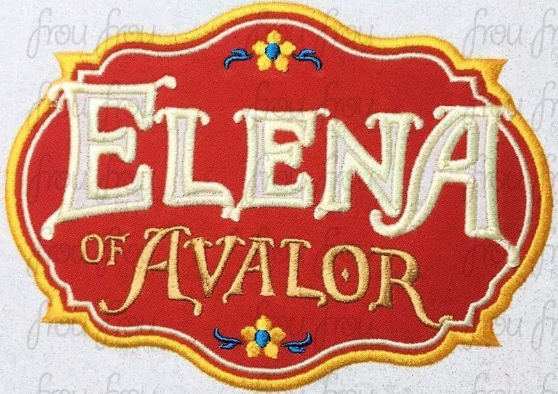 Elaina Of Ava Logo Wording Machine Applique Embroidery Design, Multiple sizes including 4&quot;-16&quot;