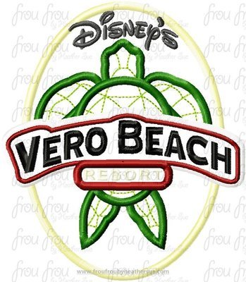 Vera Beach Hotel Motel sign machine applique Embroidery Design, multiple sizes- including 4 inch