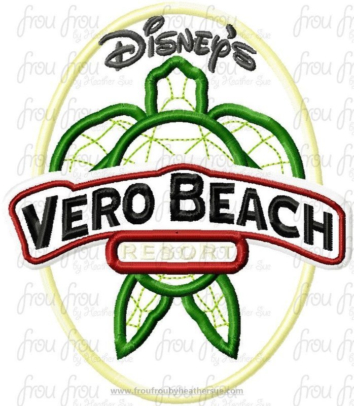 Vera Beach Hotel Motel sign  machine applique Embroidery Design, multiple sizes- including 4  inch