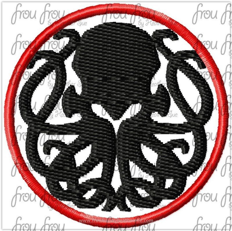Clippie Chulu Octopus Machine Embroidery In The Hoop Project  1.5, 2, 3 and 4 inch