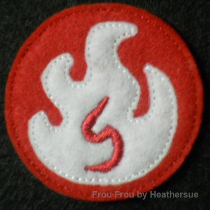Clippie Sky Land Fire Symbol Machine Embroidery In The Hoop Project 1, 1.5, 2, and 3 inch