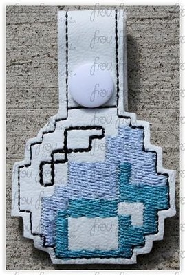 Mine Diamond Key Fob, short and long tab, velcro or snaps, THREE SIZES in the hoop Machine Applique Embroidery Design- 4", 7", and 10"