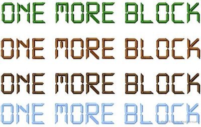 One More Block Mine Machine Embroidery Design, Multiple Sizes, including 4 inch