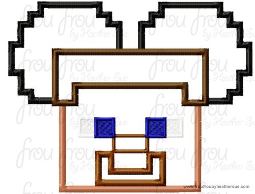 Steven Mine Mister Mouse Head Machine Applique Embroidery Design, Multiple sizes including 4 inch
