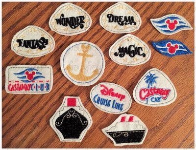 Clippies Dis Cruise Line ELEVEN Design SET Machine Embroidery In The Hoop Project 1.5, 2, 3, and 4 inch