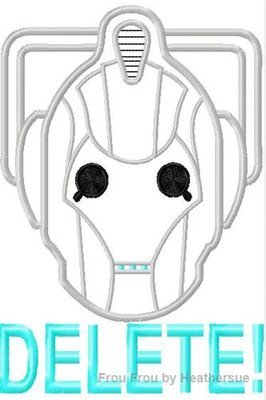 Cyber Man and Delete THREE Design SET Who Machine Applique Embroidery Design Multiple Sizes, including 1