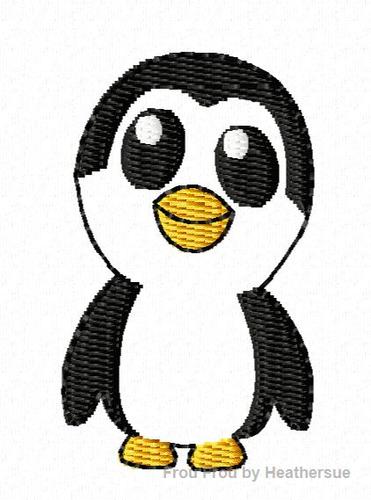 Clippie Penguin Machine Embroidery In The Hoop Project 1, 1.5, and 2 inch