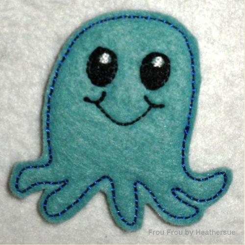 Clippie Octopus Squid Machine Embroidery In The Hoop Project 1, 1.5, and 2 inch