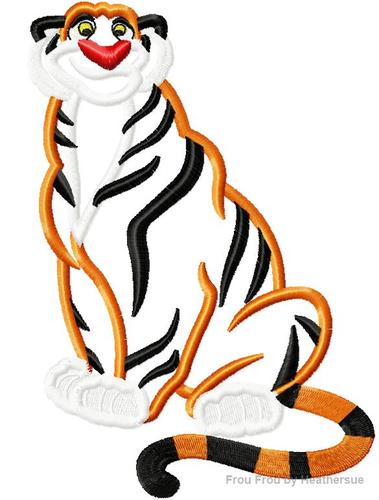 Rama Tiger A Lad In a purple hat  Machine Applique Embroidery Design
