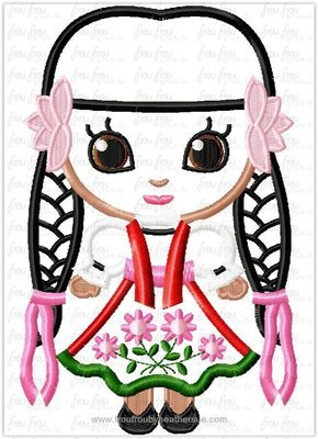 Mexican Girl Cutie It's a Small Globe Ride Machine Applique Embroidery Design, Multiple Sizes including 4