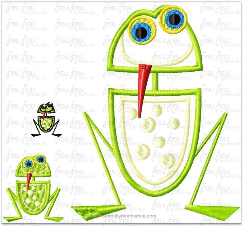 Frog It's a Small Globe Ride Machine Applique Embroidery Design, Multiple Sizes including 1"-16"