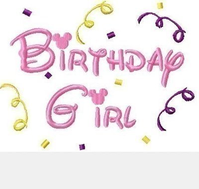 Miss Mouse Birthday Girl Machine Applique Embroidery Design, multiple sizes, including 4 INCH HOOP