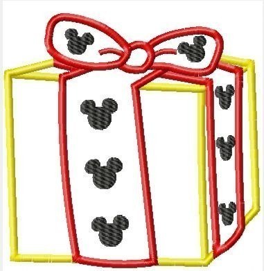Mister  Mouse Birthday Present, Machine applique embroidery designs,  multiple sizes, including 4 INCH HOOP