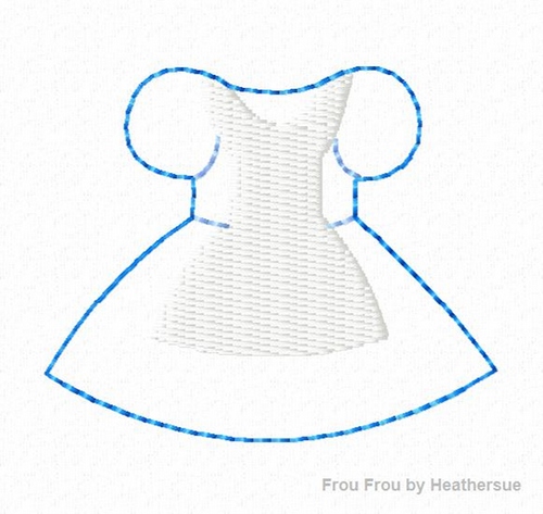 Clippie Alice Dress Machine Embroidery In The Hoop Project 1, 1.5, 2, and 3 inch