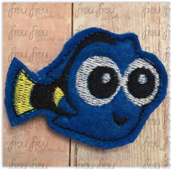 Clippie Baby Dorine Finding Dorine Machine Embroidery In The Hoop Project 1.5, 2, 3 and 4 inch