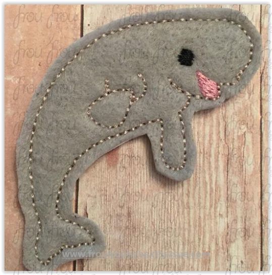 Clippie Baylee Beluga Whale Finding Dorine Machine Embroidery In The Hoop Project 1.5, 2, 3 and 4 inch