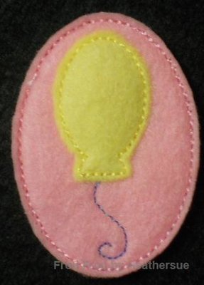 Clippie Cute Mark Pink Little Horse Balloon Machine Embroidery In The Hoop Project 1, 1.5, 2, and 3 inch