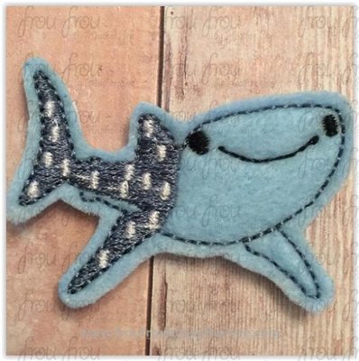 Clippie Destinee Whale Shark Finding Dorine Machine Embroidery In The Hoop Project 1.5, 2, 3 and 4 inch